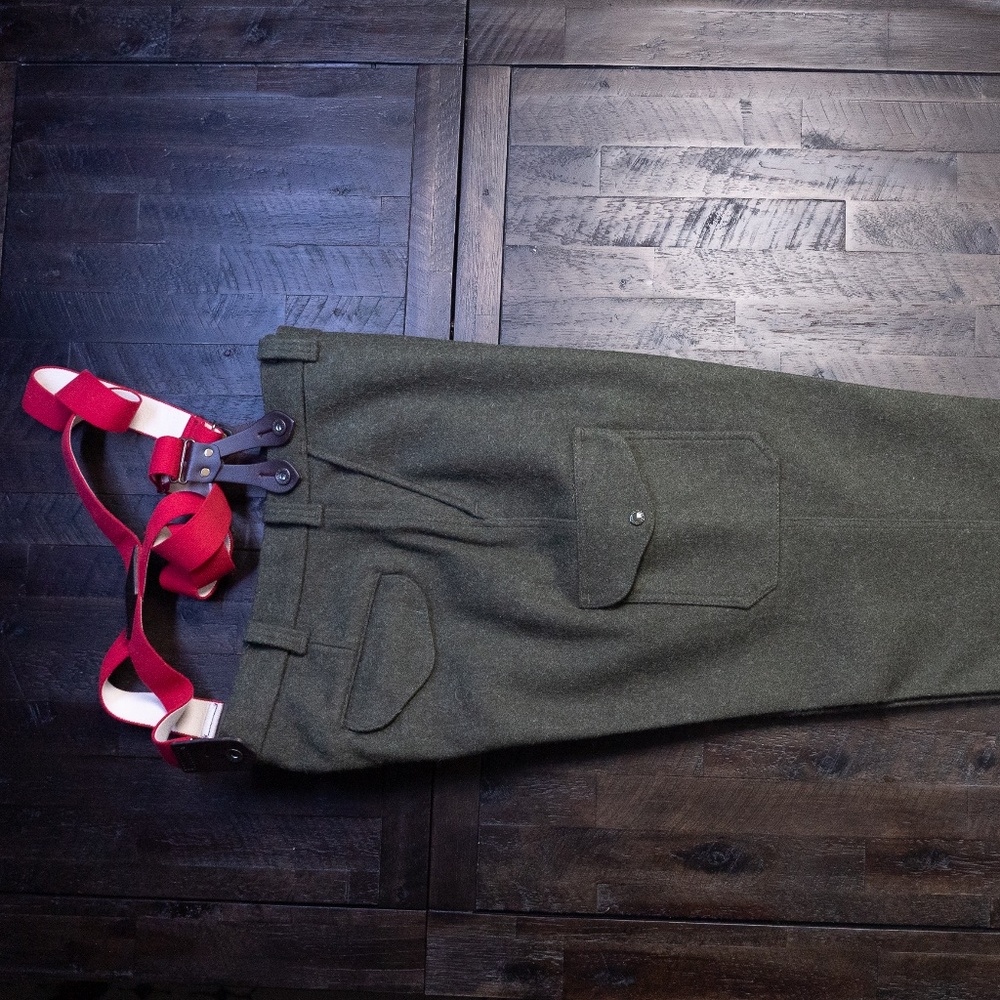 NWOT Filson MACKINAW WOOL FIELD PANTS SZ 40 Made in USA with suspenders